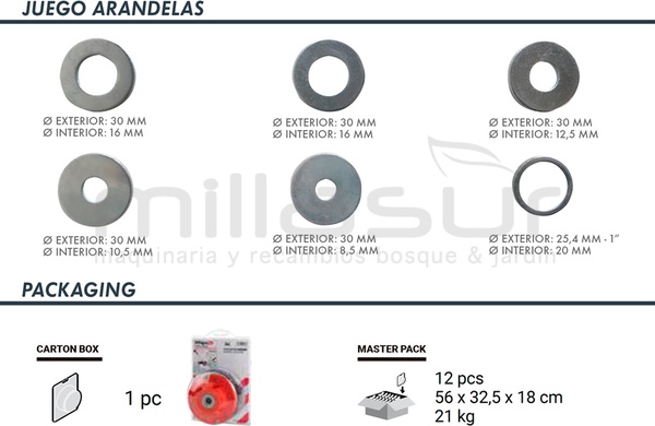 Cabezal Desbrozadora Universal Nylsaw Diente Tiburon Whips 